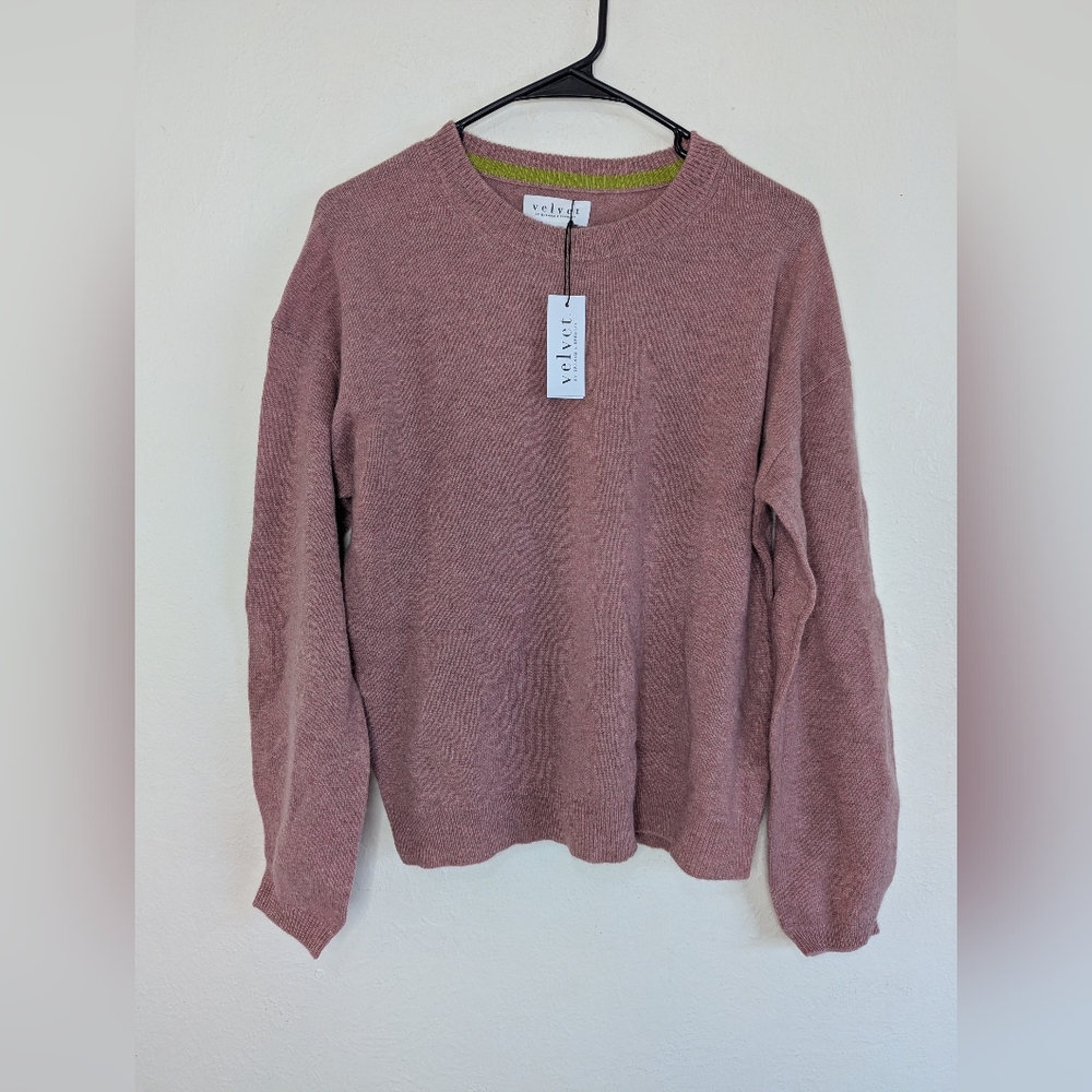 NWT Velvet by Graham & Spencer Cashmere Crewneck Sweater Women's Size M